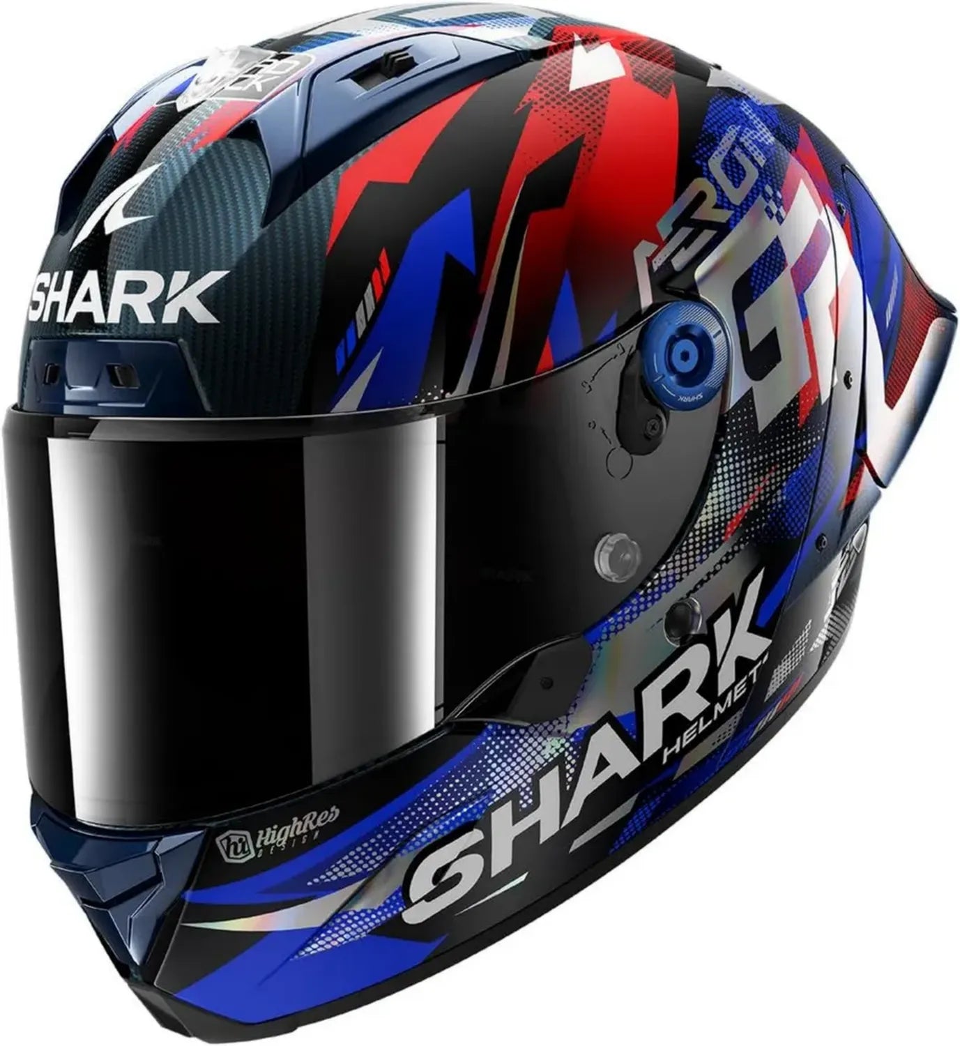Casque Intégral Moto SHARK AERON-GP Replica Zarco 2025, Carbone Bleu Chrome, Taille M