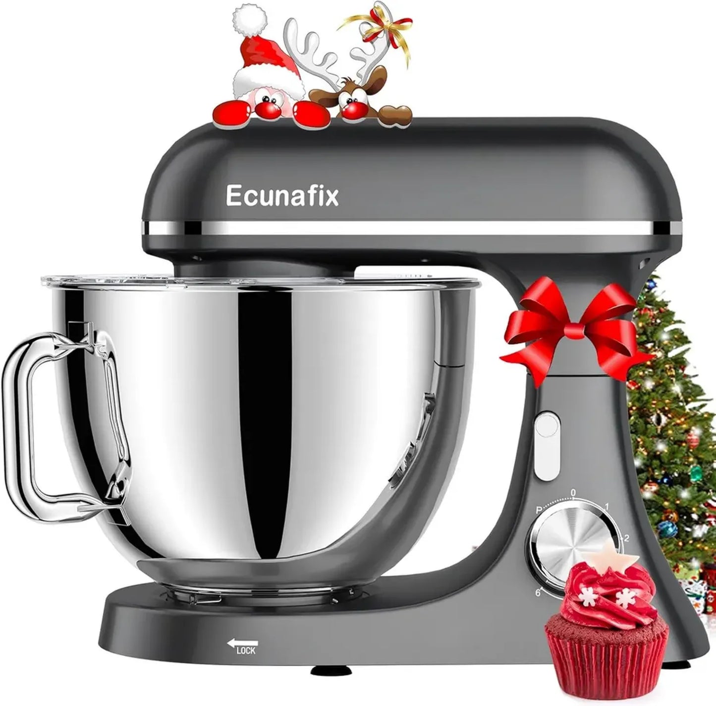 Robot Pâtissier Multifonction 2000W 8L avec Accessoires Complets