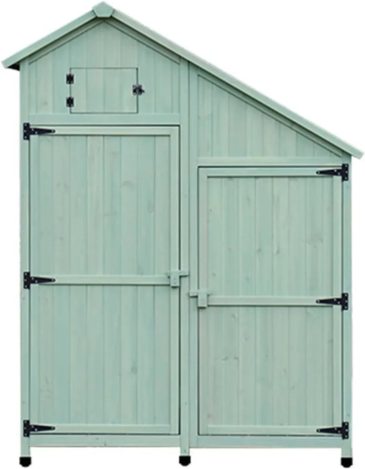 Cabane de Jardin en Bois avec Portes Verrouillables et Toit Incliné - Utilisation Extérieure