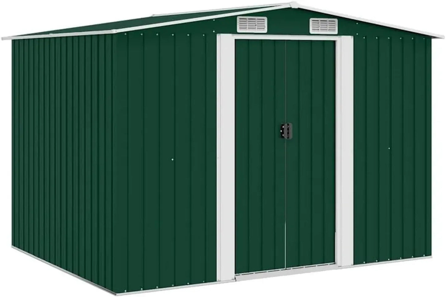 Abri de Jardin Métal Vert 257x205x178 cm - Stockage Extérieur
