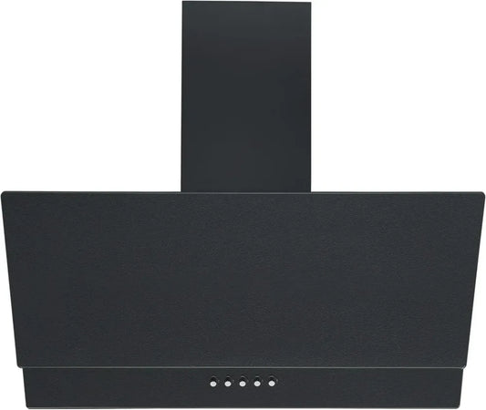 Hotte aspirante murale 60 cm noir mat avec écran en verre, A+, évacuation ou recyclage, débit d'air 298 m³/h, silencieuse