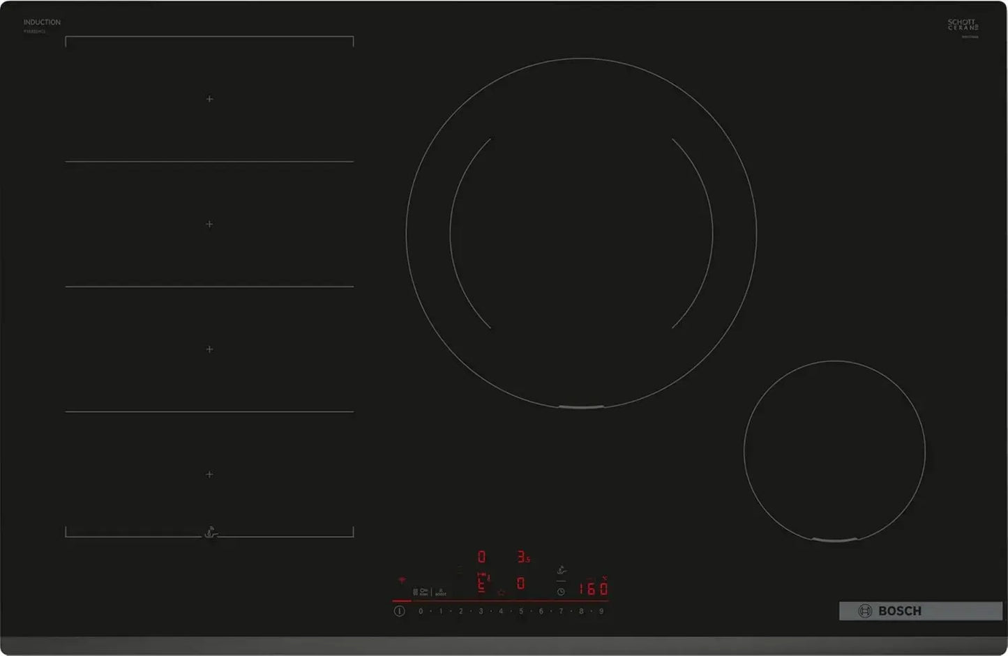 Plaque à Induction Bosch Série 6, 4 Zones, 60 cm, Noir