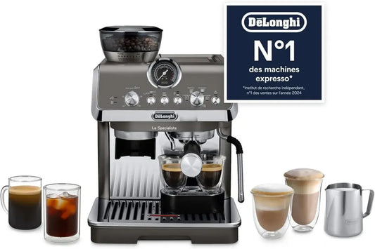 Machine à Expresso Manuelle De'Longhi La Specialista Arte Evo avec Cold Brew et Mousseur à Lait, Kit Barista Inclus, 1450W, Titane