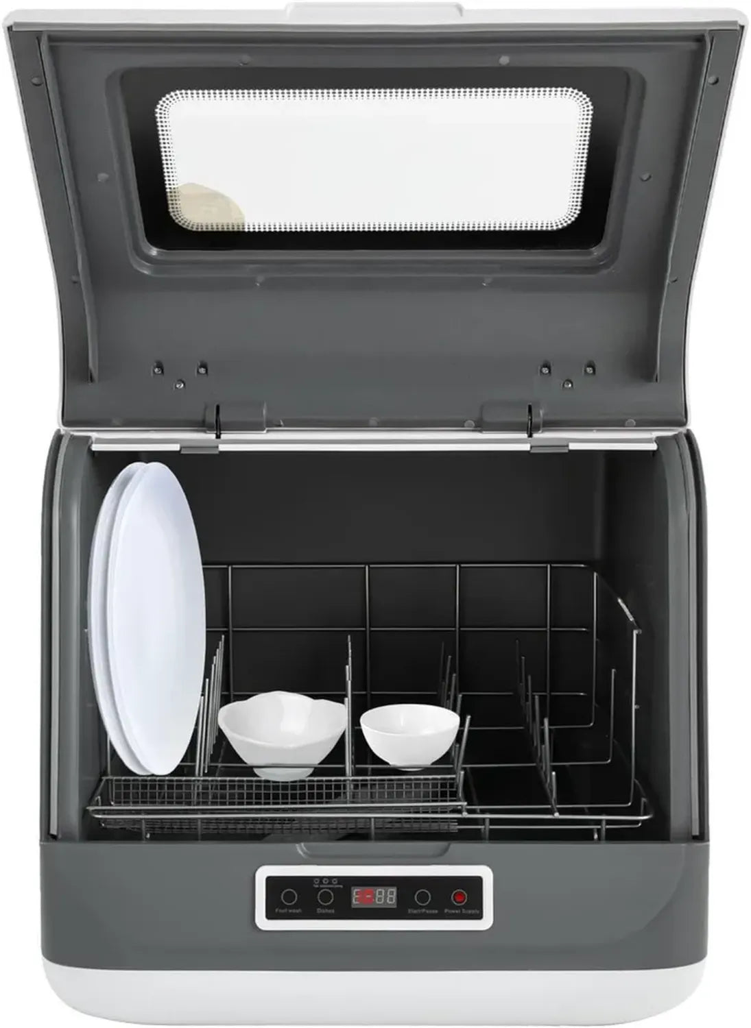 Lave-vaisselle Compact Table, 3 Modes, Sèche-vapeur, 4-6 Places, 45x40x44,8 cm, Pour Appartements et Camping-cars (Blanc)