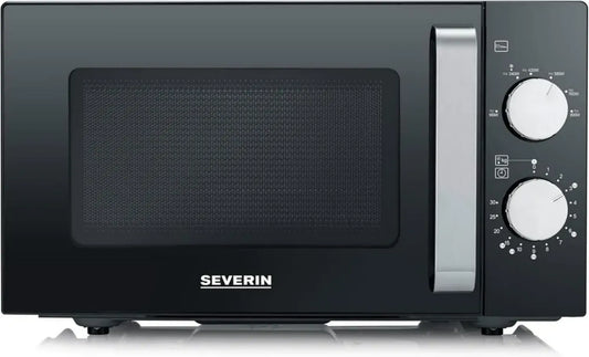 Micro-ondes SEVERIN 20L, Fond Plat Céramique, 800W, 6 Puissances, Noir