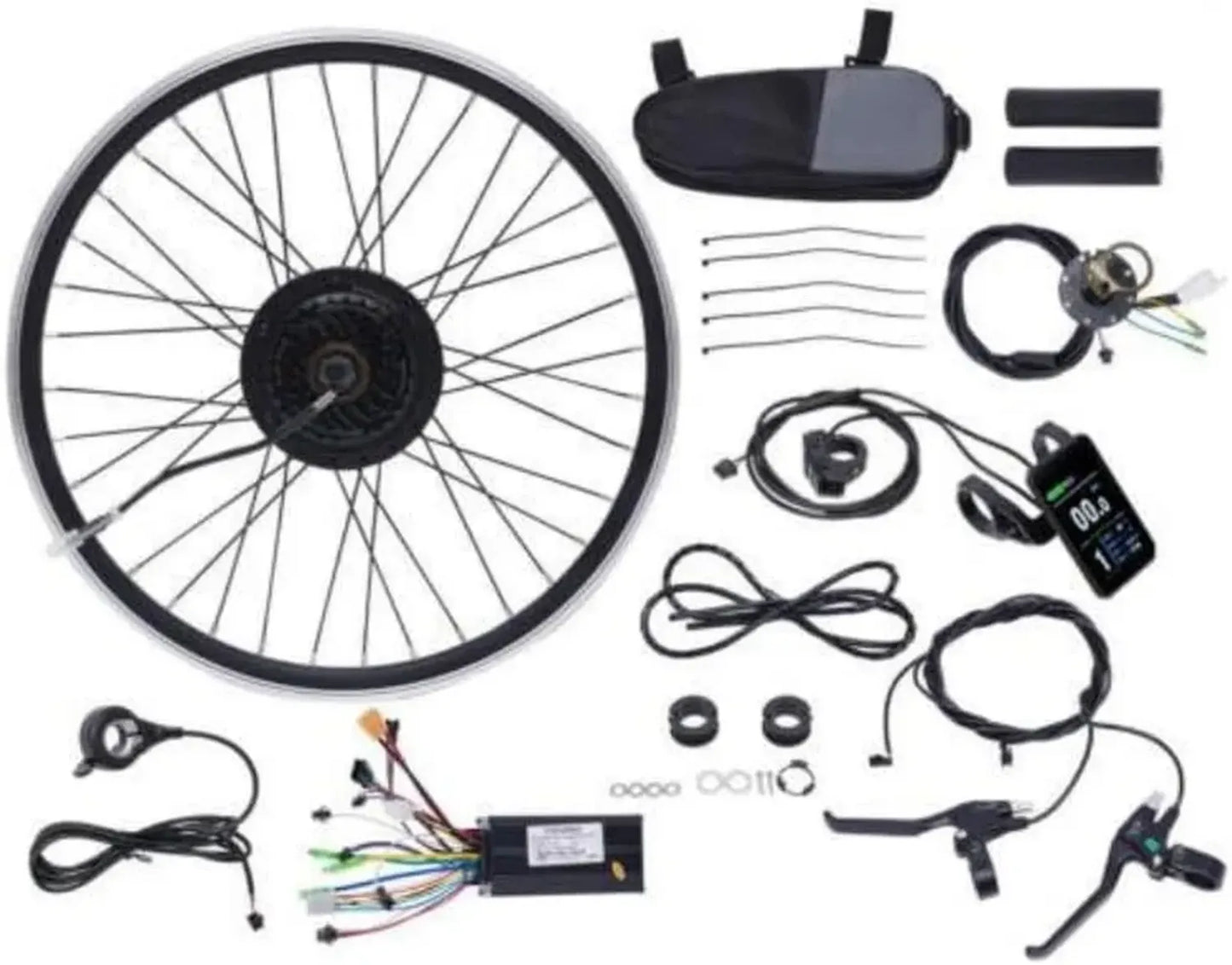 Kit de Conversion Vélo Électrique 24' - Moteur Roue Arrière 500W, 36V - Compatible Frein à Disque et Batterie 13Ah