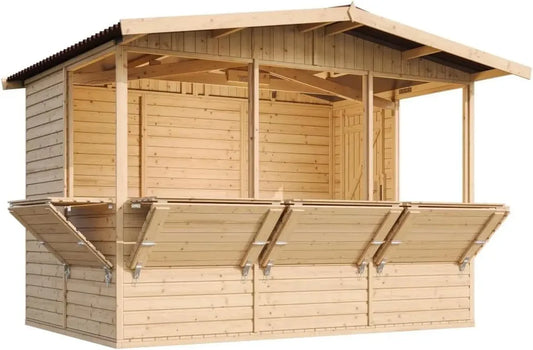 Abri de Jardin en Bois TIMBELA M150B avec Étal et 5 Fenêtres, 6m², Montage Facile
