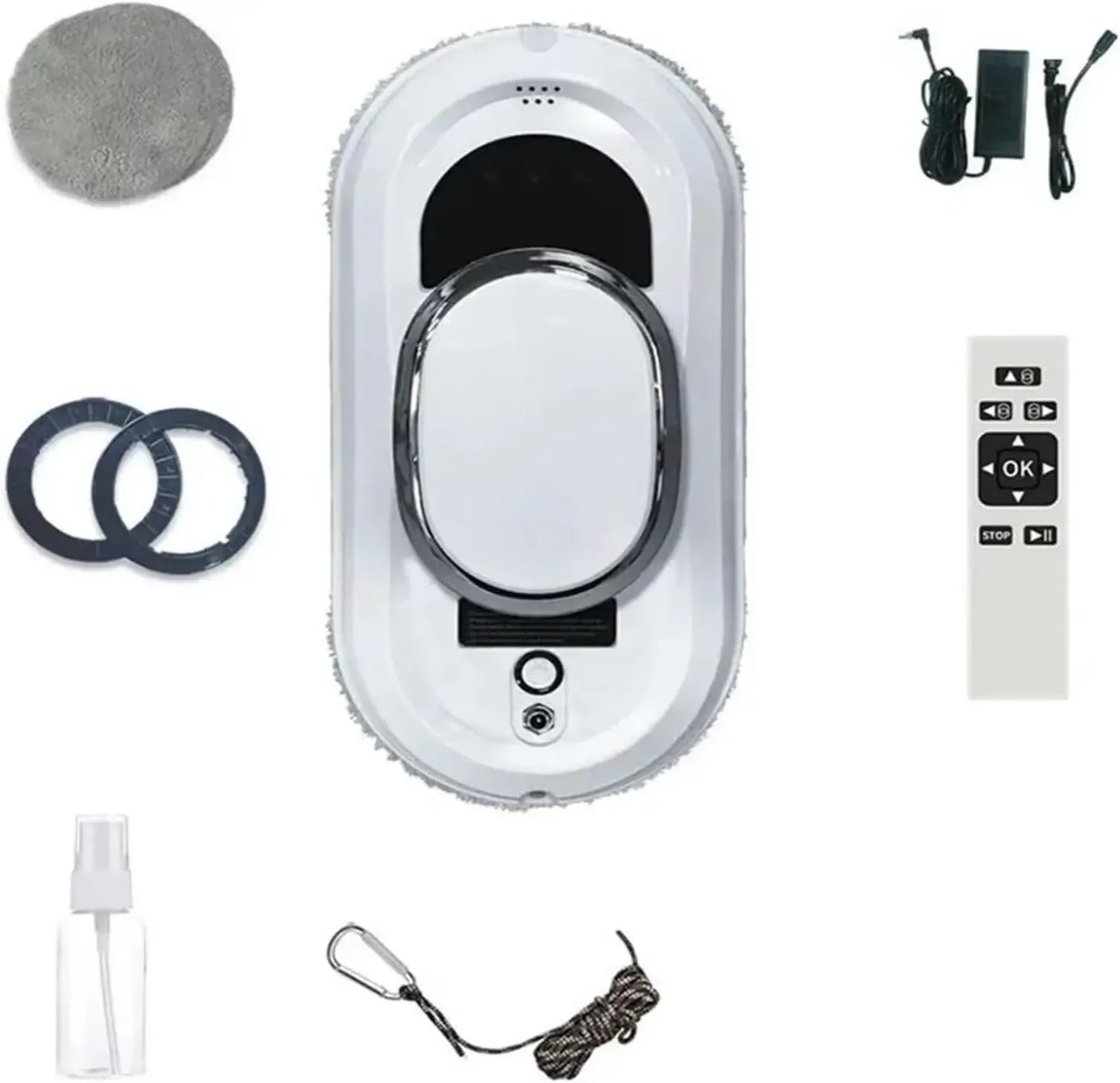 Nettoyeur de Vitres Électrique avec Haute Puissance d'Aspiration, Anti-Chute et Télécommande