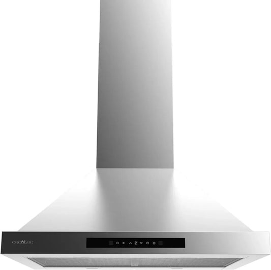 Cecotec Hotte Murale 60cm Inox, Aspiration 550m³/h, Moteur 70W, 3 Vitesses