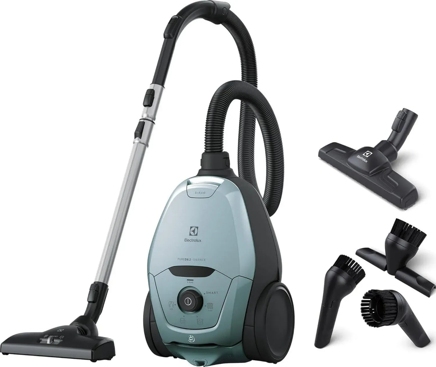 Aspirateur Traîneau Silencieux Electrolux Pure D8, Puissance Intelligente, Matériaux Recyclés, Modèle Bleu
