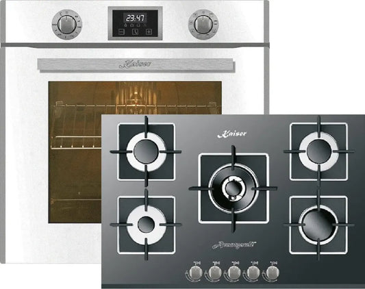 Four électrique encastrable Kaiser 79L avec 10 fonctions et Plaque de cuisson à gaz 77cm