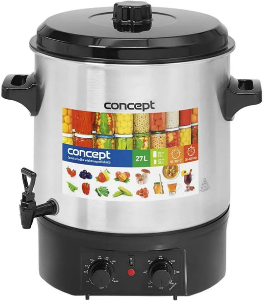 Stérilisateur en Acier Inoxydable avec Minuterie, 27L, 2000W - Distributeur de Boissons Chaudes et Froides