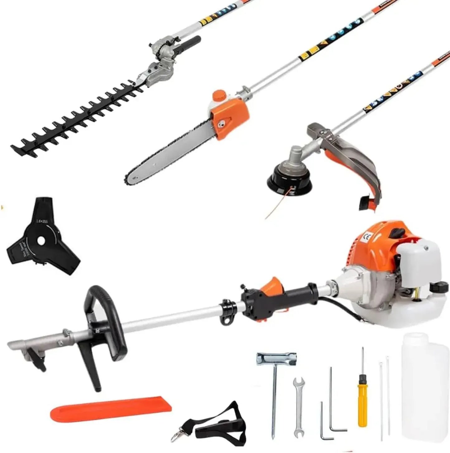 Outil de Jardin Multifonction 4 en 1 52cc pour Débroussaillage et Taille