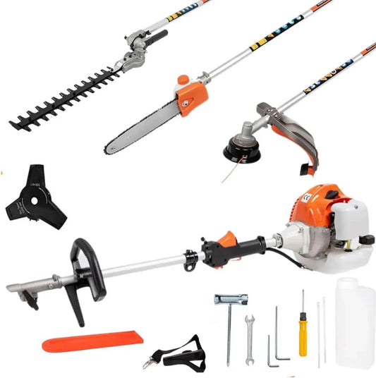 Outil de Jardin Multifonction 4 en 1 52cc pour Débroussaillage et Taille